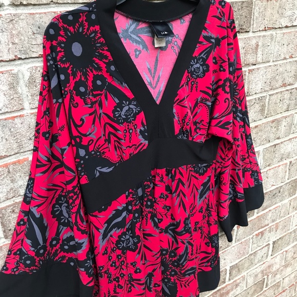 Asian-Inspired Tunic Mini Dress Kimono Bell Sleeves Empire Waist | M/L - Picture 6 of 12